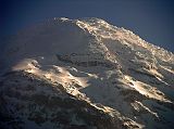 Ecuador Chimborazo 05-02 Estrella del Chimborazo Chimborazo Main Summit At Sunrise Here�s another view of the glaciers and the Whymper (6310m, Main) summit of Chimborazo after sunrise viewed from the Estrella del Chimborazo.